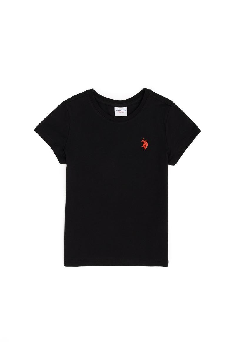 Erkek Çocuk Siyah Basic Bisiklet Yaka Tişört