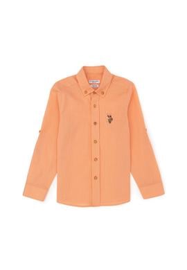 Erkek Çocuk Somon Uzun Kollu Basic Gömlek - 50283994037