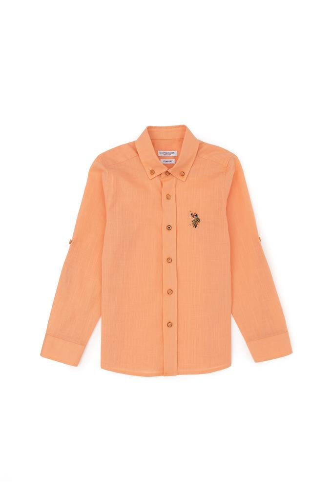 Erkek Çocuk Somon Uzun Kollu Basic Gömlek