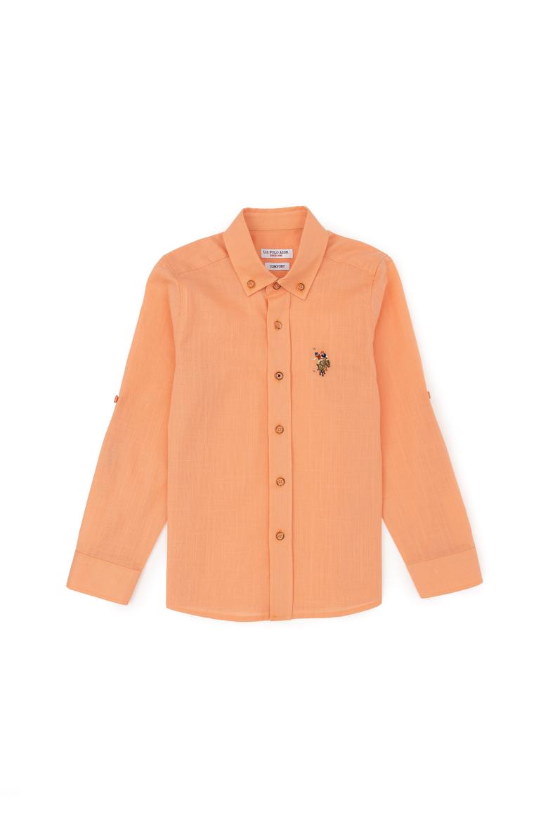 Erkek Çocuk Somon Uzun Kollu Basic Gömlek