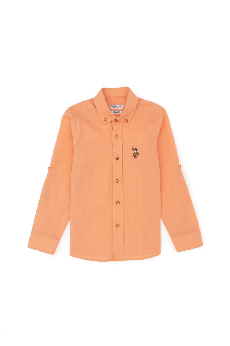 Erkek Çocuk Somon Uzun Kollu Basic Gömlek