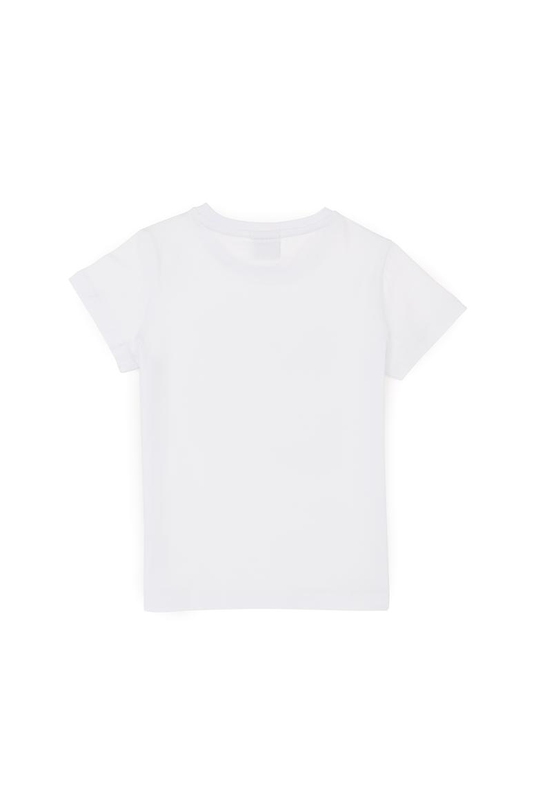 Erkek Çocuk Beyaz Basic Bisiklet Yaka Tişört - 50284819042