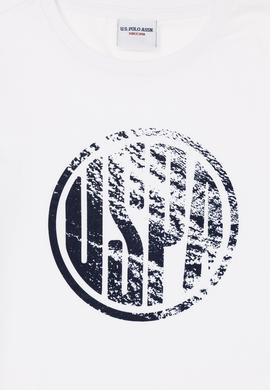 Erkek Çocuk Beyaz Basic Bisiklet Yaka Tişört - 50284819042