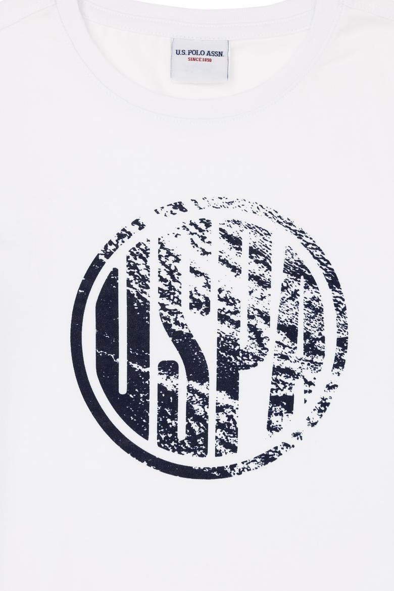 Erkek Çocuk Beyaz Basic Bisiklet Yaka Tişört - 50284819042