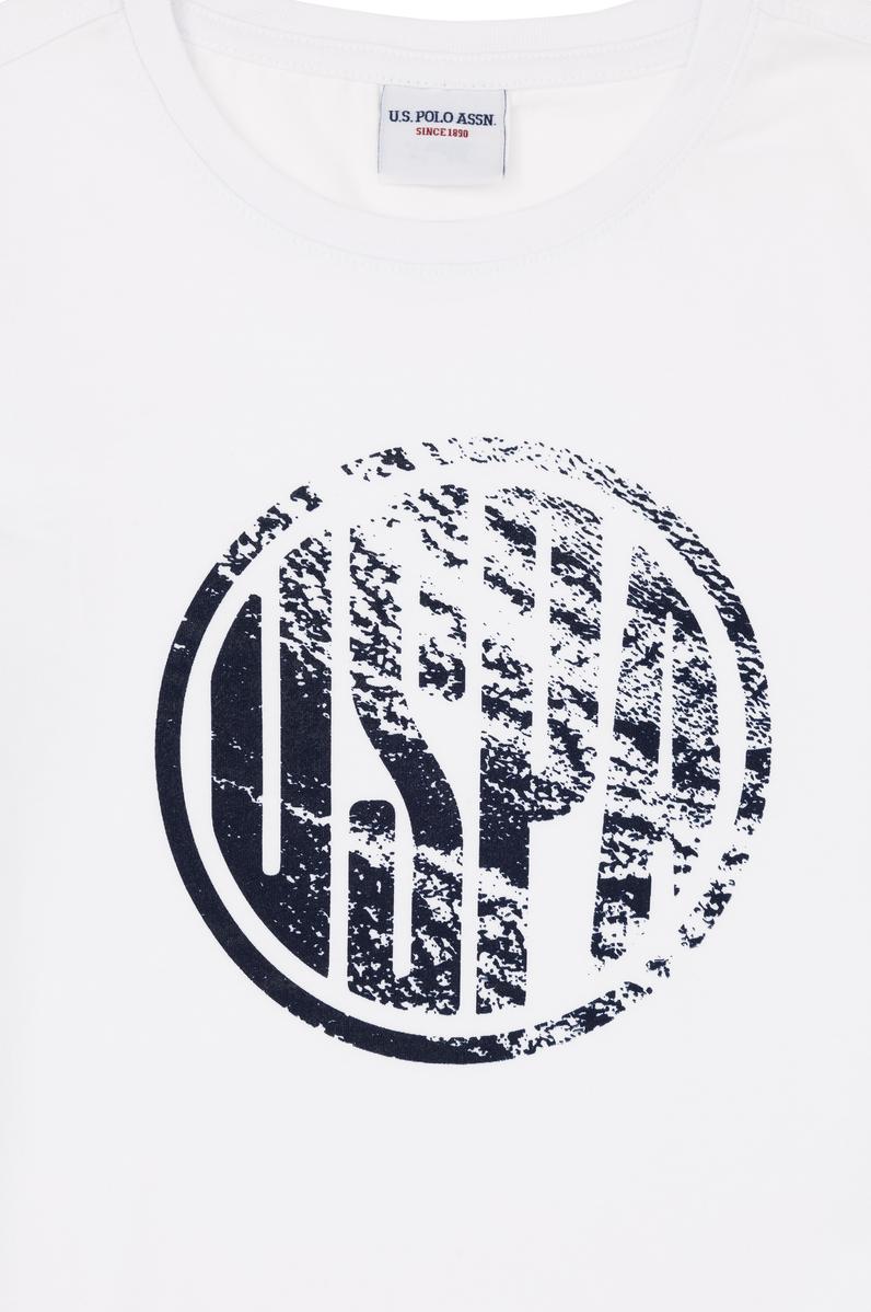 Erkek Çocuk Beyaz Basic Bisiklet Yaka Tişört