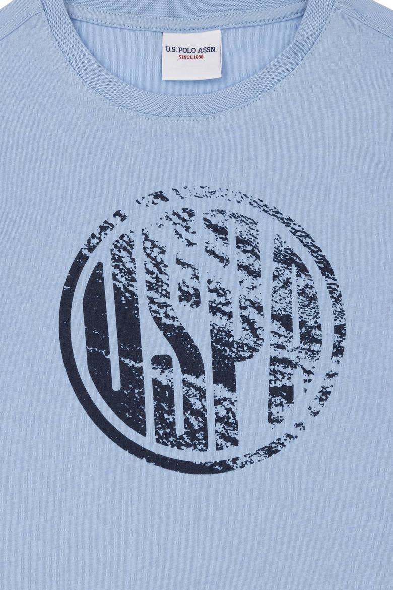 Erkek Çocuk Açık Mavi Basic Bisiklet Yaka Tişört - 50284819062