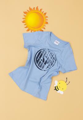 Erkek Çocuk Açık Mavi Basic Bisiklet Yaka Tişört - 50284819062