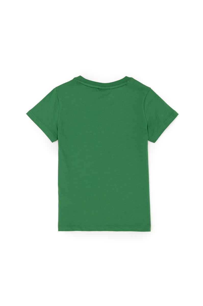 Erkek Çocuk Yeşil Basic Bisiklet Yaka Tişört