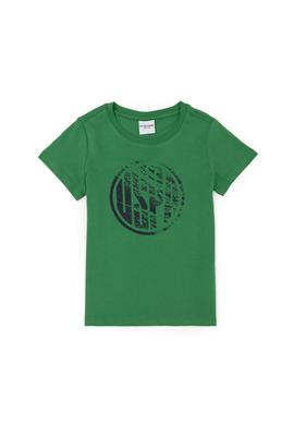 Erkek Çocuk Yeşil Basic Bisiklet Yaka Tişört - 50284819115
