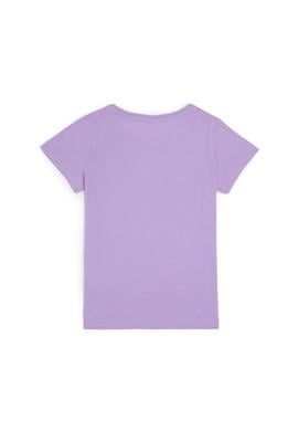 Kız Çocuk Lila Bisiklet Yaka Tişört - 50288455024