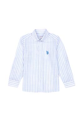 Erkek Çocuk Mavi Uzun Kollu Gömlek - 50288699013