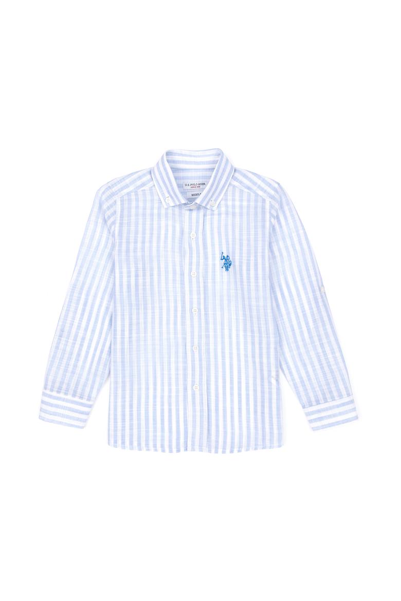 Erkek Çocuk Mavi Uzun Kollu Gömlek - 50288699013