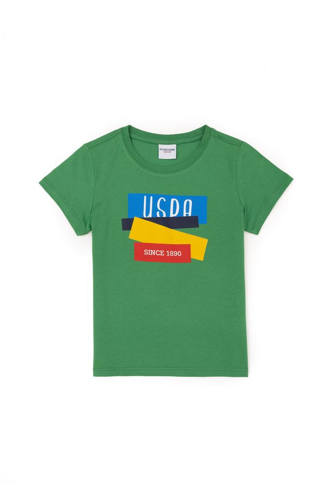 Erkek Çocuk Yeşil Bisiklet Yaka Tişört