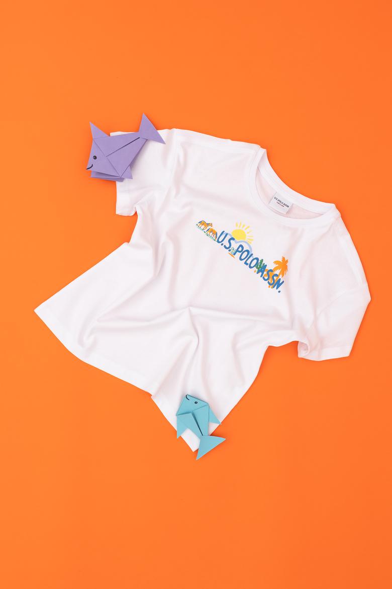 Erkek Çocuk Beyaz Bisiklet Yaka Tişört - 50288050015