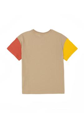 Erkek Çocuk Açık Haki Oversize Bisiklet Yaka Tişört - 50288060032