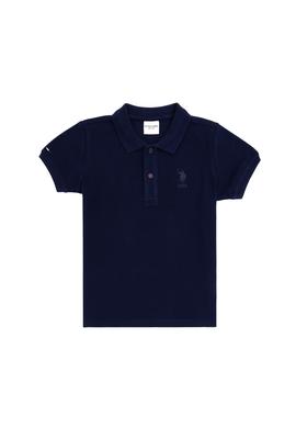 Erkek Çocuk Lacivert Basic Polo Yaka Tişört - 50279572089