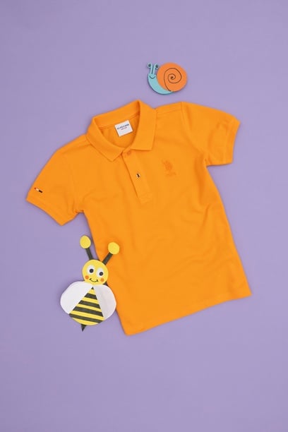 Erkek Çocuk Turuncu Basic Polo Yaka Tişört