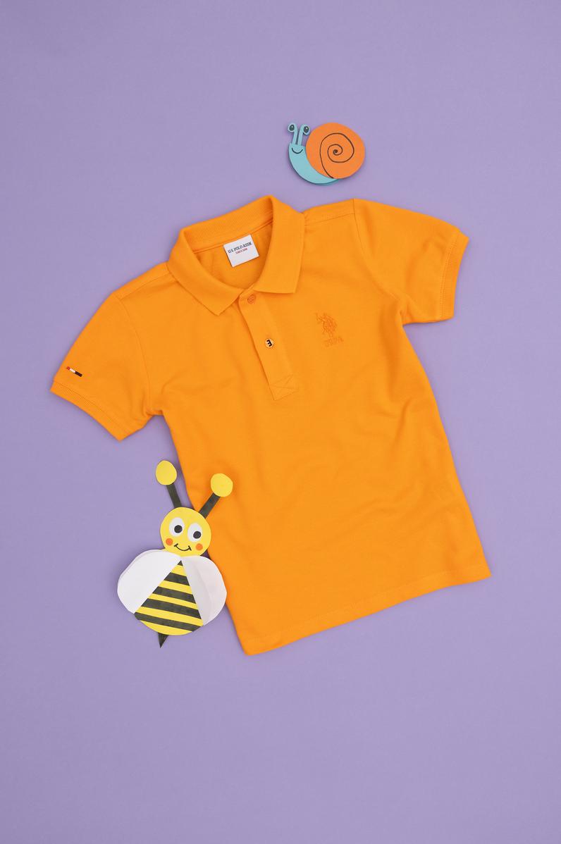 Erkek Çocuk Turuncu Basic Polo Yaka Tişört