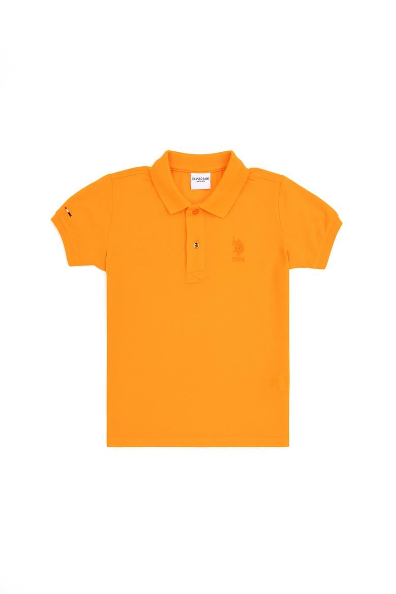 Erkek Çocuk Turuncu Basic Polo Yaka Tişört - 50279572188
