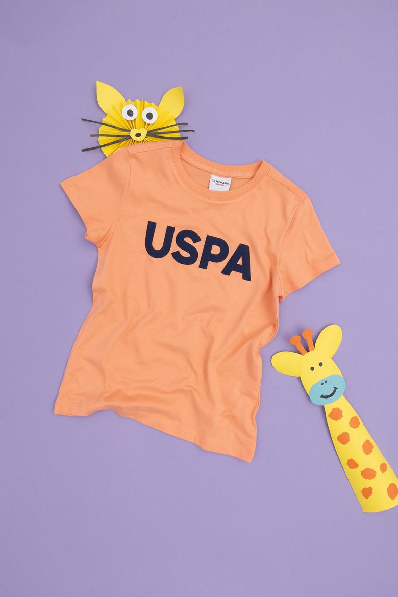 Erkek Çocuk Somon Basic Bisiklet Yaka Tişört