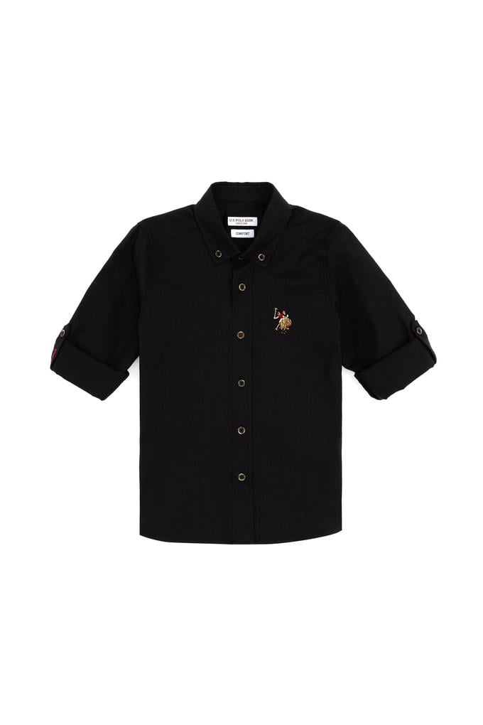 Erkek Çocuk Siyah Uzun Kollu Basic Gömlek