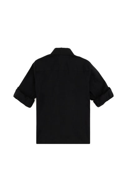 Erkek Çocuk Siyah Uzun Kollu Basic Gömlek