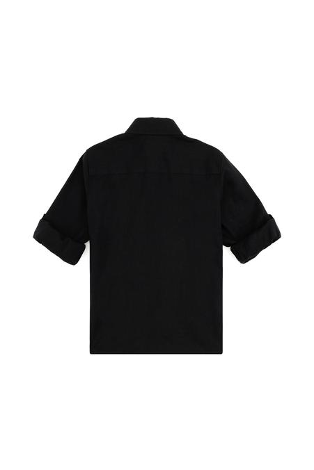 Erkek Çocuk Siyah Uzun Kollu Basic Gömlek