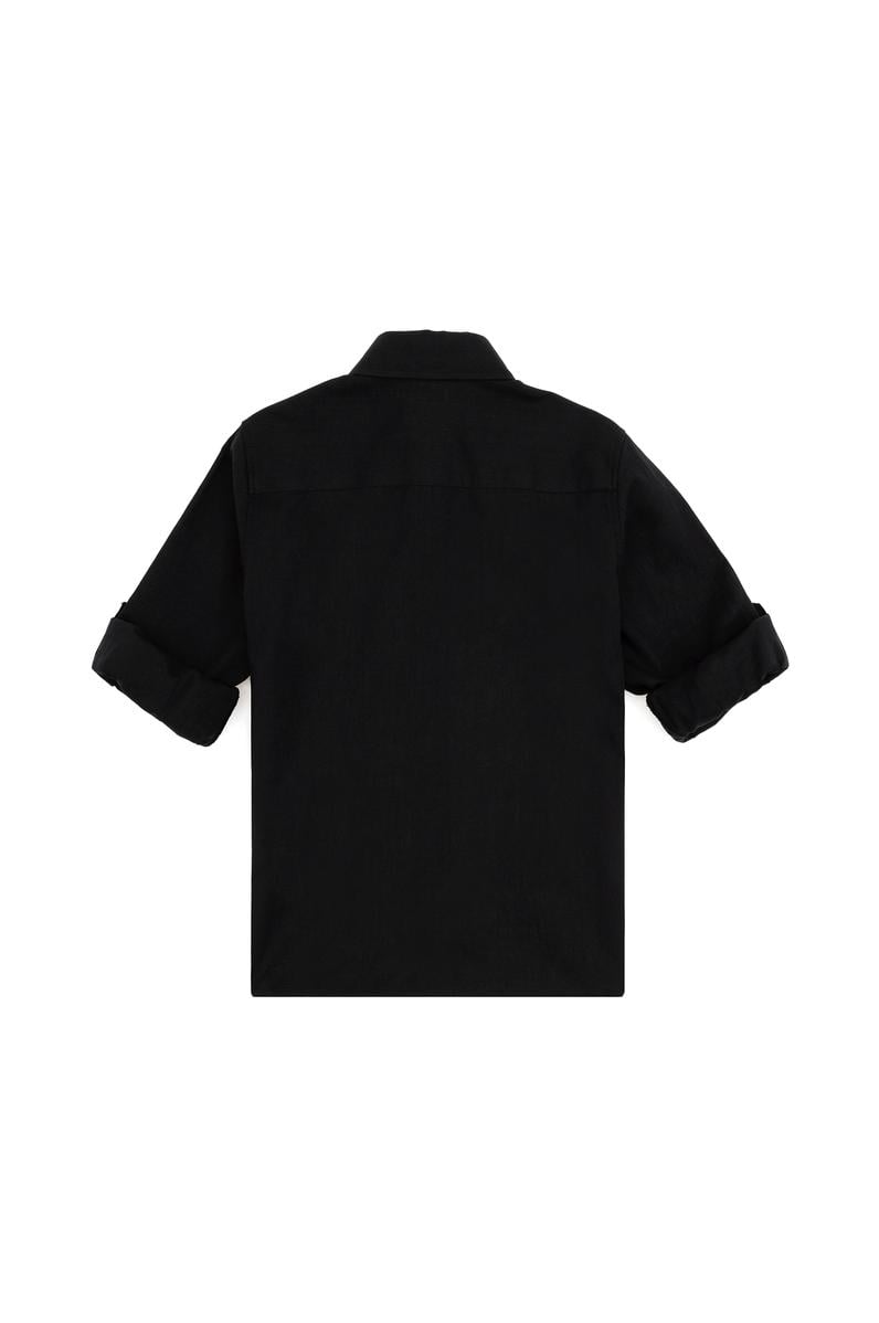 Erkek Çocuk Siyah Uzun Kollu Basic Gömlek