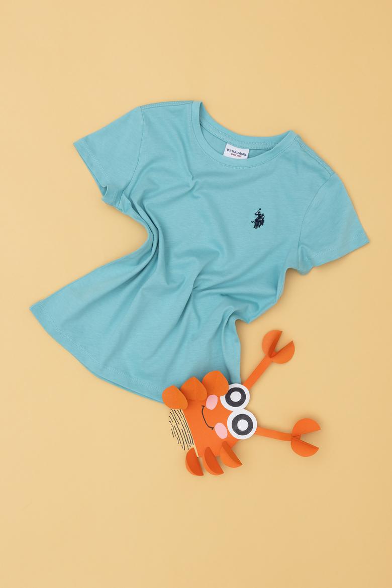 Erkek Çocuk Mint Basic Bisiklet Yaka Tişört