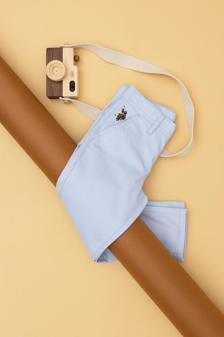 Erkek Çocuk Açık Mavi Kanvas Pantolon