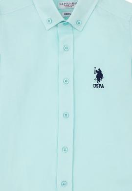 Erkek Çocuk Su Yeşili Uzun Kollu Basic Gömlek - 50284001036