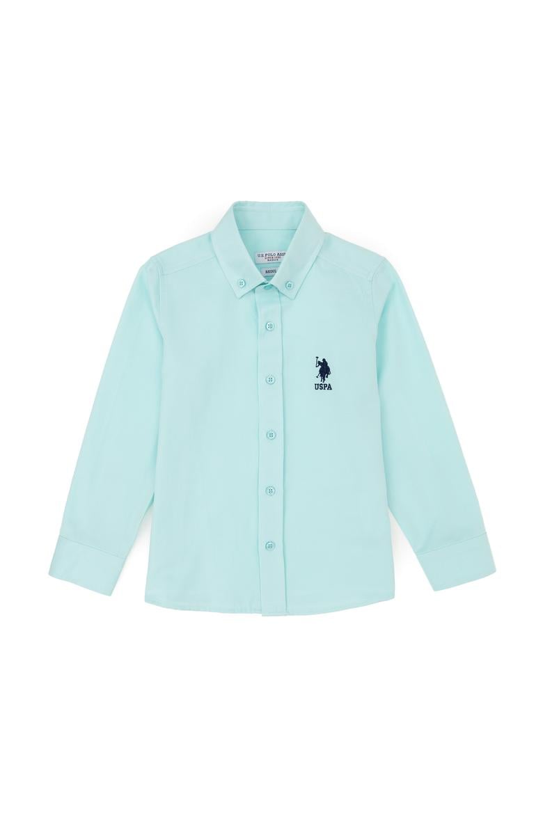 Erkek Çocuk Su Yeşili Uzun Kollu Basic Gömlek - 50284001036