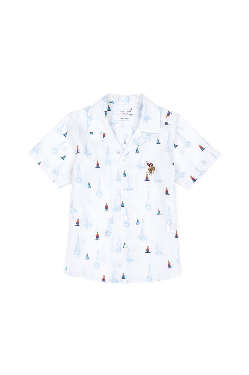 Erkek Çocuk Beyaz Kısa Kollu Gömlek