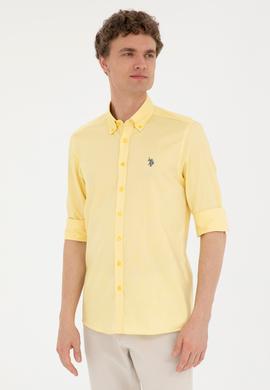 Erkek Sarı Uzun Kollu Basic Gömlek - 50263025078