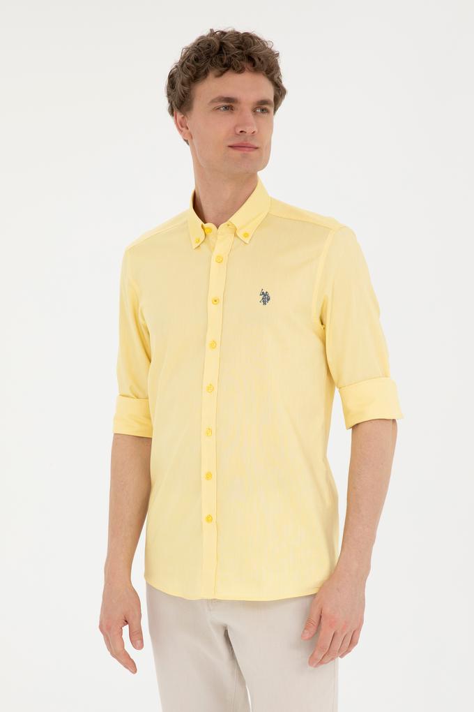 Erkek Sarı Uzun Kollu Basic Gömlek