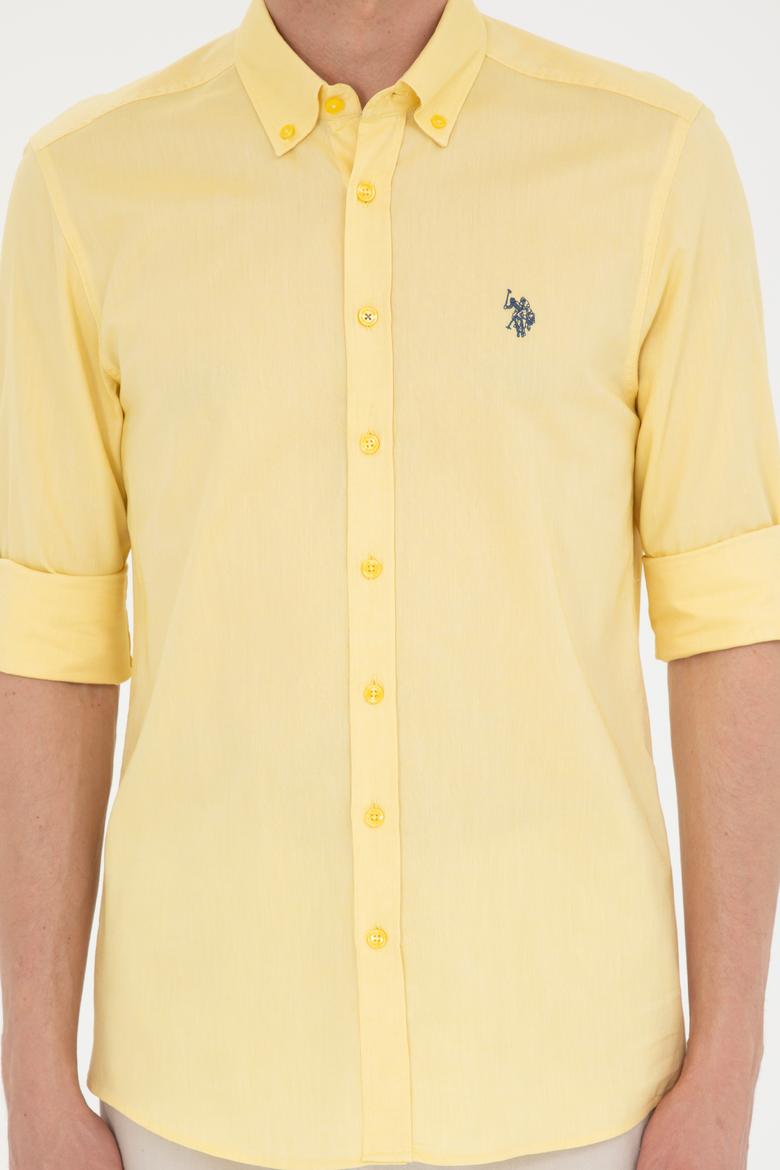 Erkek Sarı Uzun Kollu Basic Gömlek - 50263025078