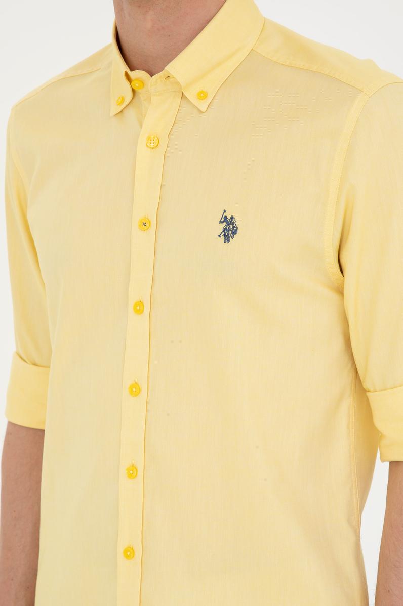 Erkek Sarı Uzun Kollu Basic Gömlek