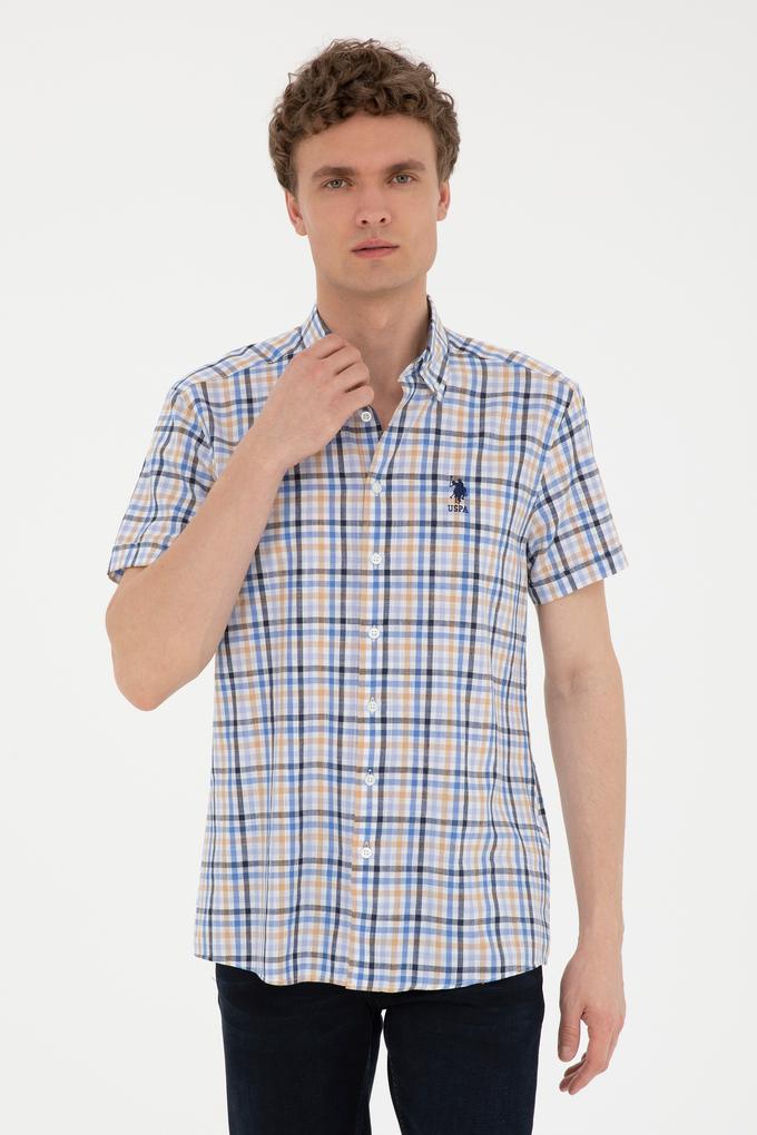 Erkek Saks Kısa Kollu Gömlek