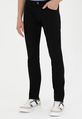 Erkek Slim Fit Siyah Kanvas Pantolon - 50263885042