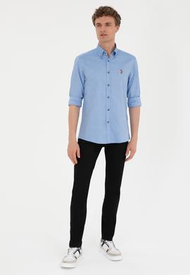 Erkek Slim Fit Siyah Kanvas Pantolon - 50263885042