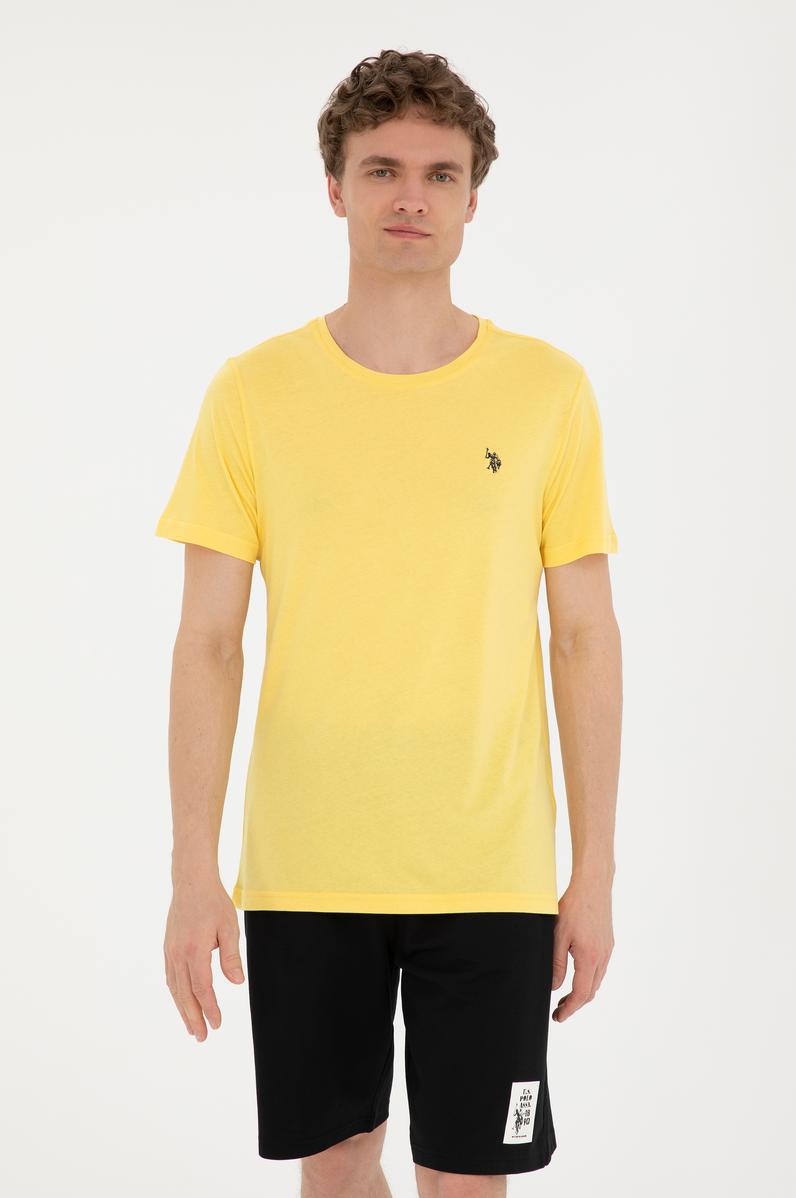 Erkek Sarı Basic Tişört