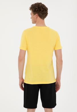 Erkek Sarı Basic Tişört - 50279575139