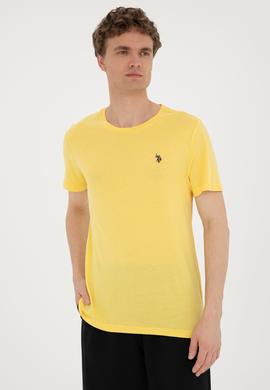 Erkek Sarı Basic Tişört - 50279575139