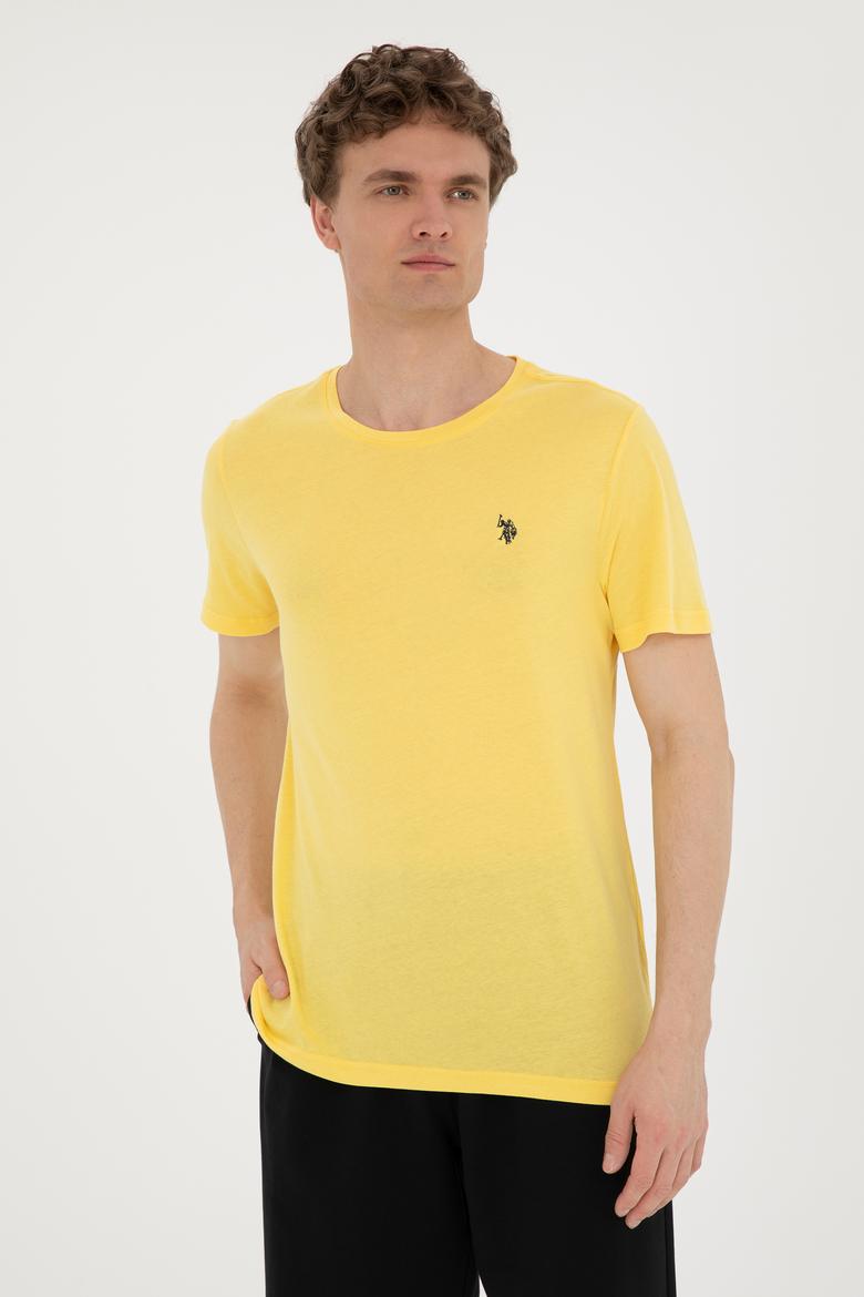 Erkek Sarı Basic Tişört - 50279575139
