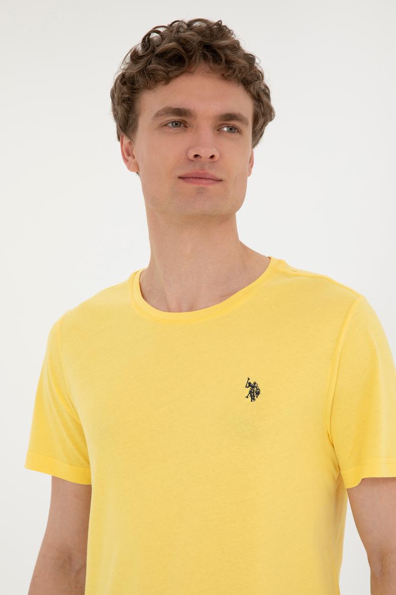 Erkek Sarı Basic Tişört - 50279575139