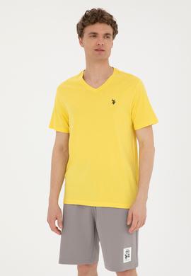 Erkek Sarı Basic Tişört - 50279617140