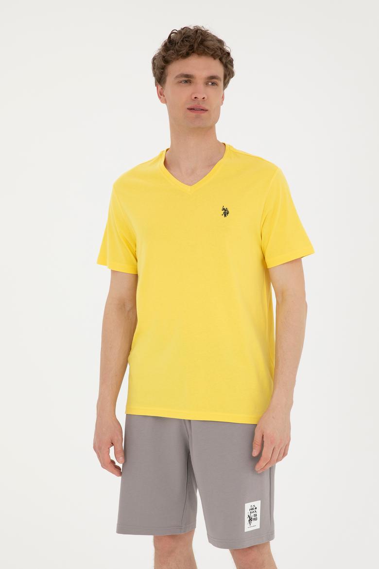 Erkek Sarı Basic Tişört