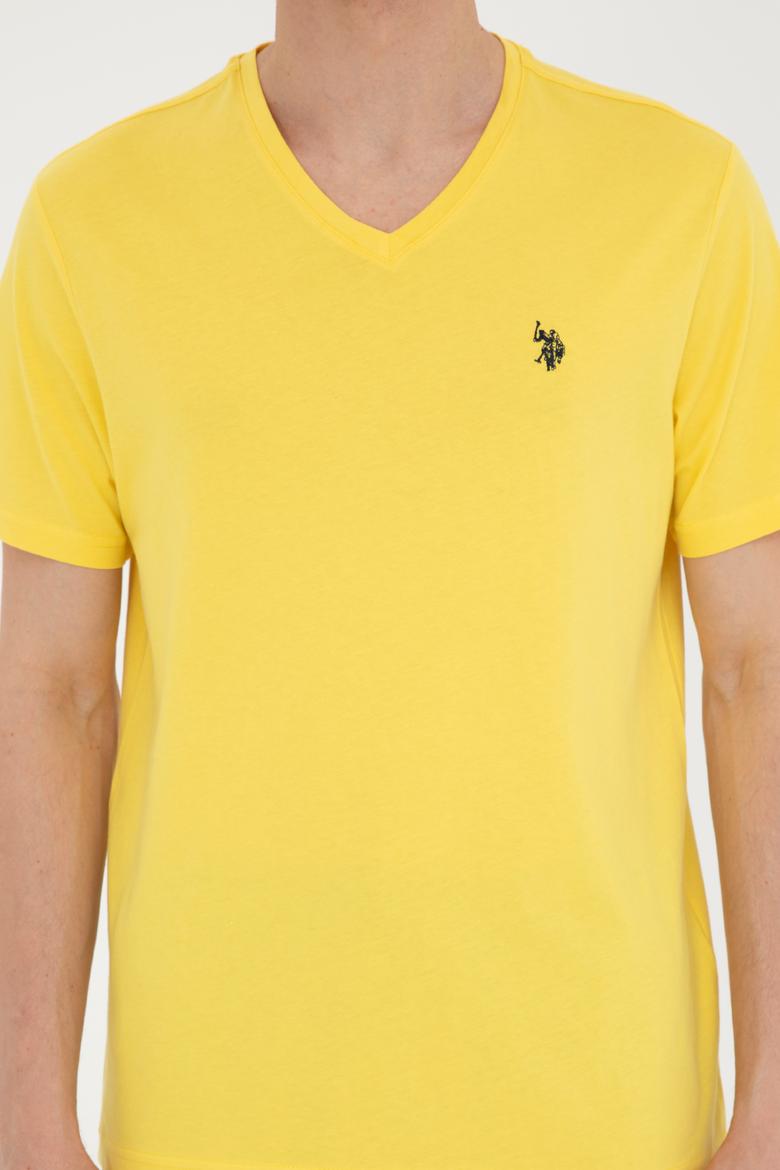 Erkek Sarı Basic Tişört - 50279617140