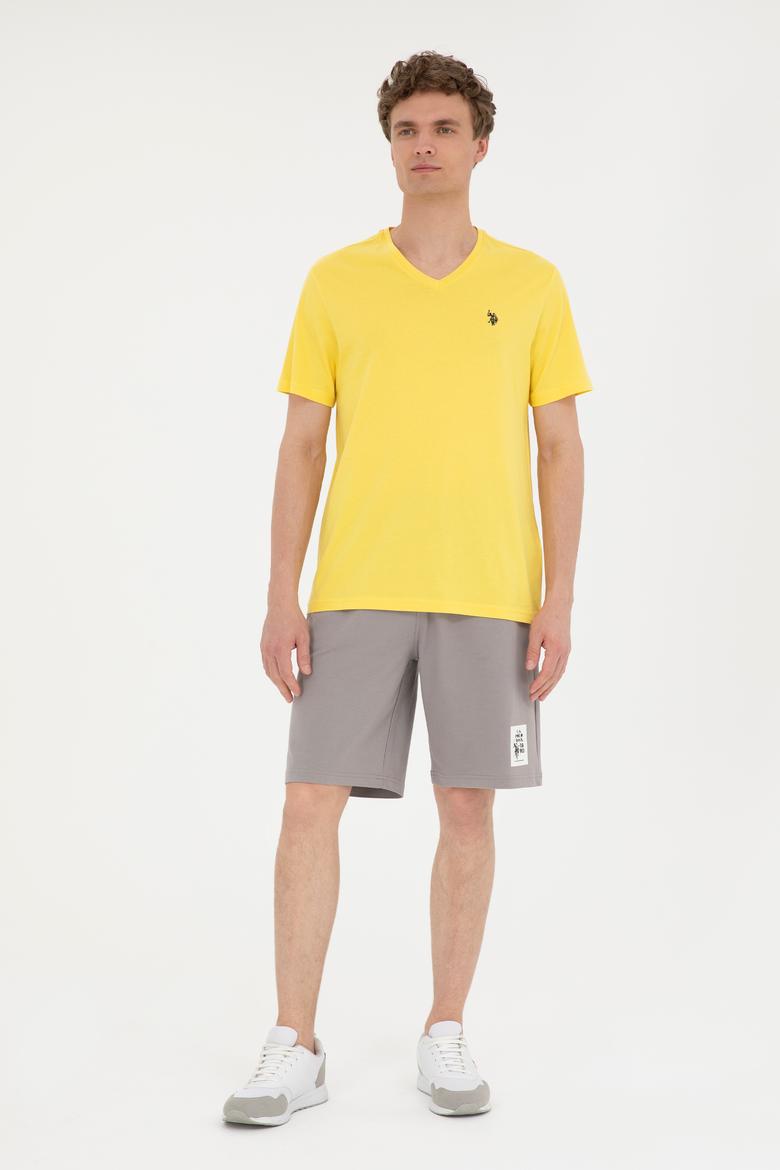 Erkek Sarı Basic Tişört - 50279617140