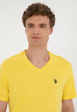 Erkek Sarı Basic Tişört - 50279617140
